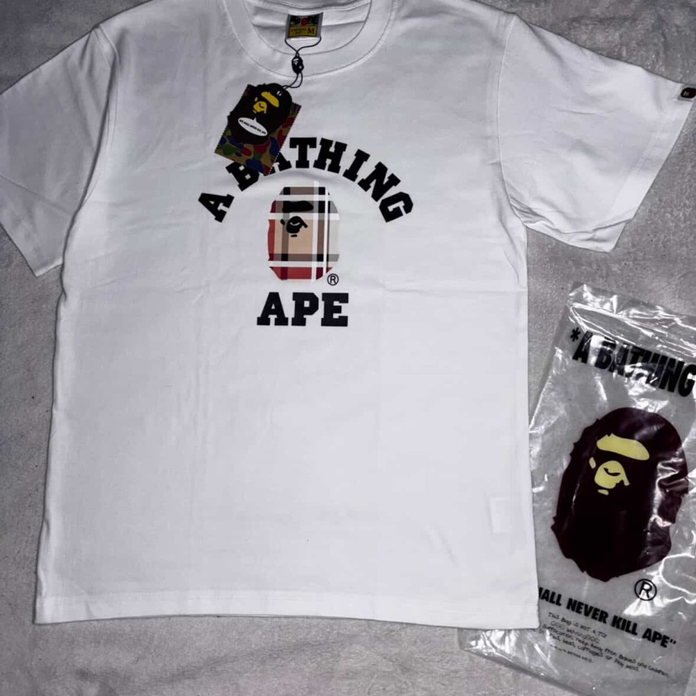 A Bathing Ape White Graphic Tee